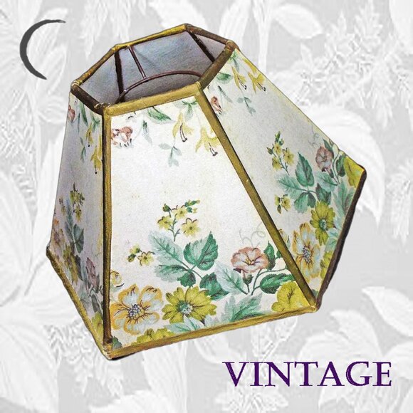 Floral Lampshade EASY Sits on Lightbulb! Vintage ANY Lamp Light Shade - Picture 1 of 11